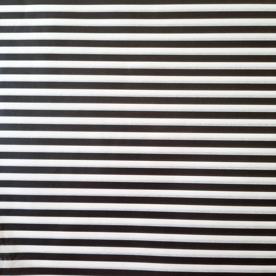 Tissue Paper Sheeted 500mm x 700mm Black and White Stripes