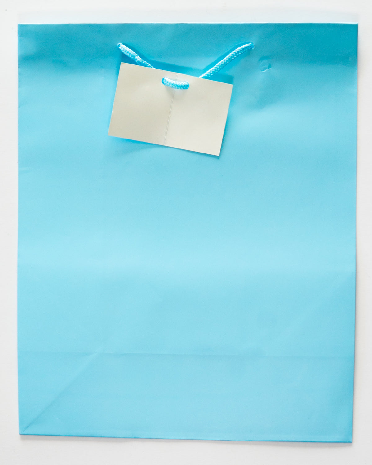 Gift Bag Baby Blue with Cord handle and Tag