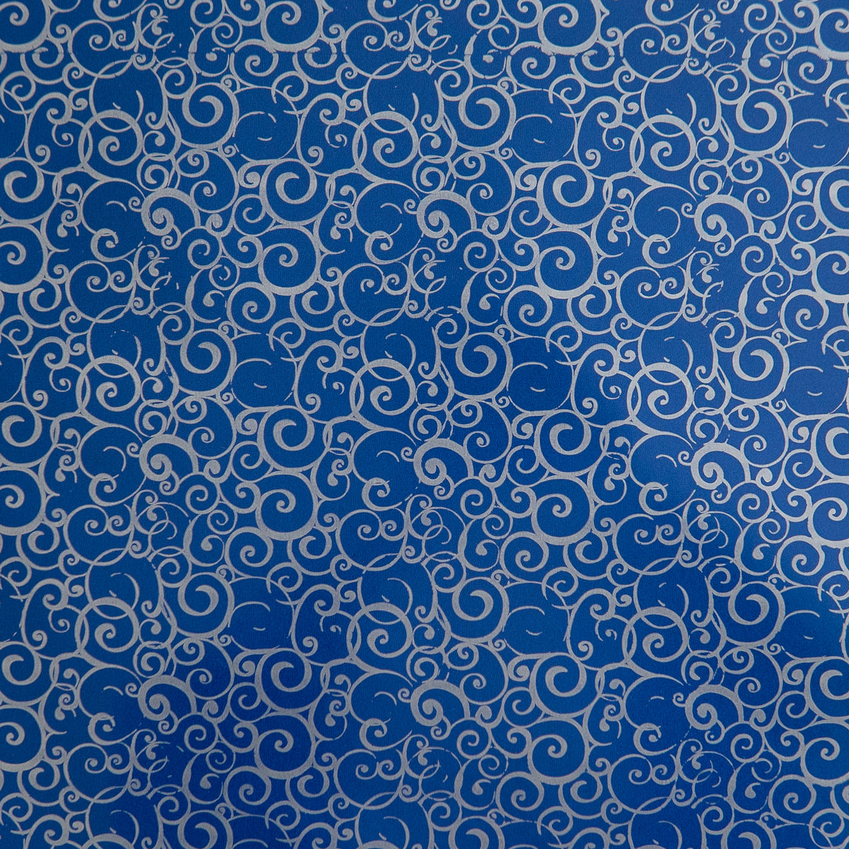 Wrapping Paper Blue with Silver Curls (10 Meter Roll)