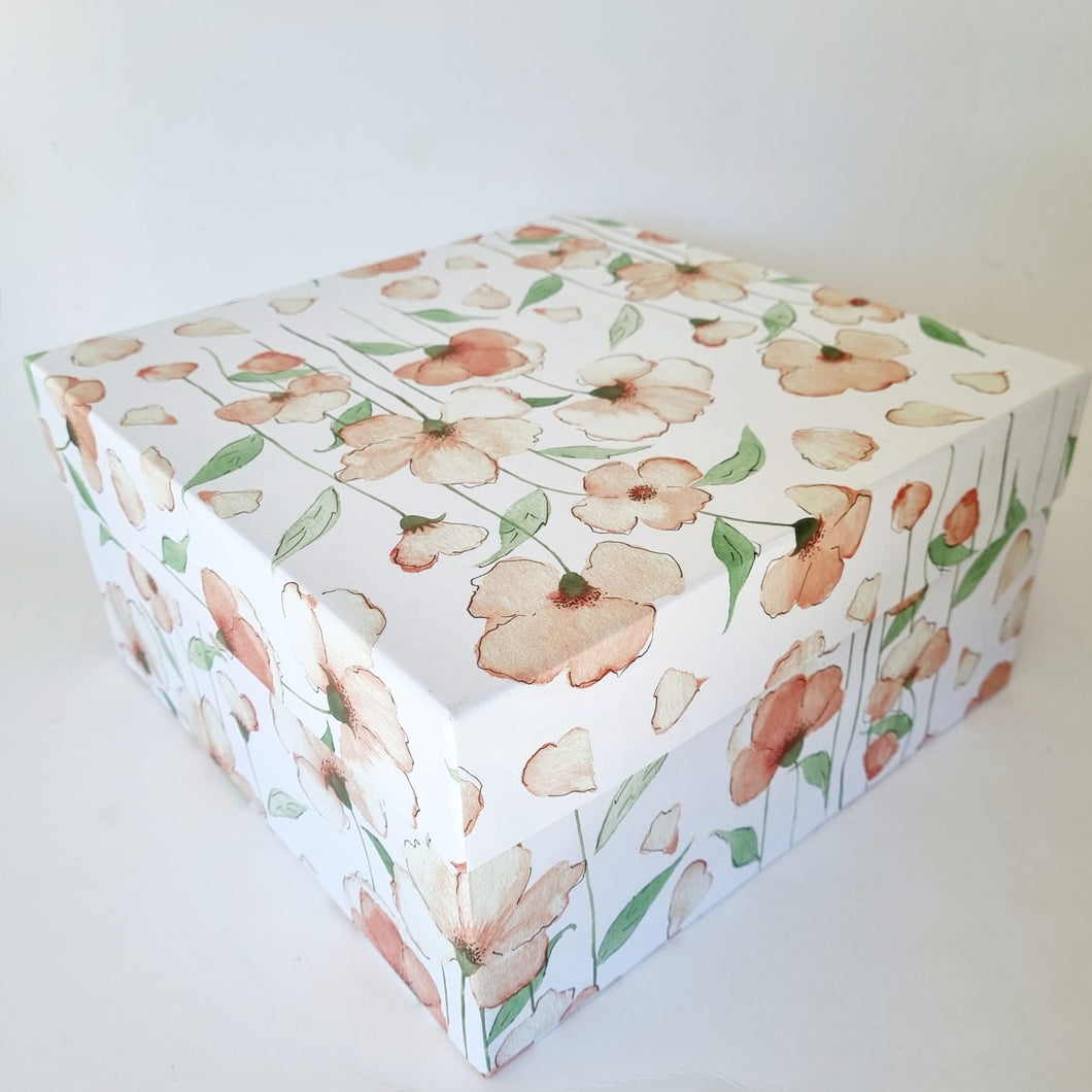 Gift Box Square Floral (Various Designs) 275mm x 275mm x 140mm