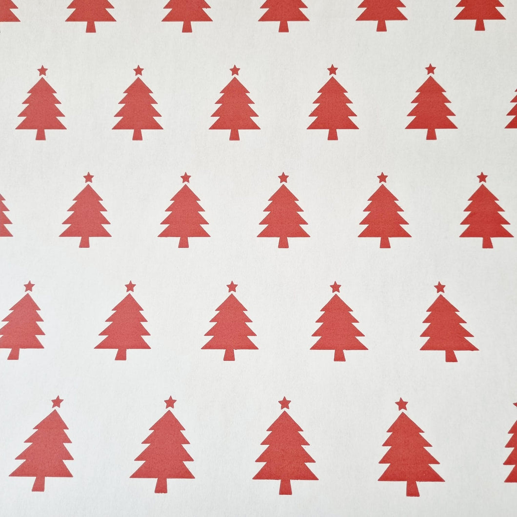 Christmas Wrapping Paper Red Trees 10 Meter