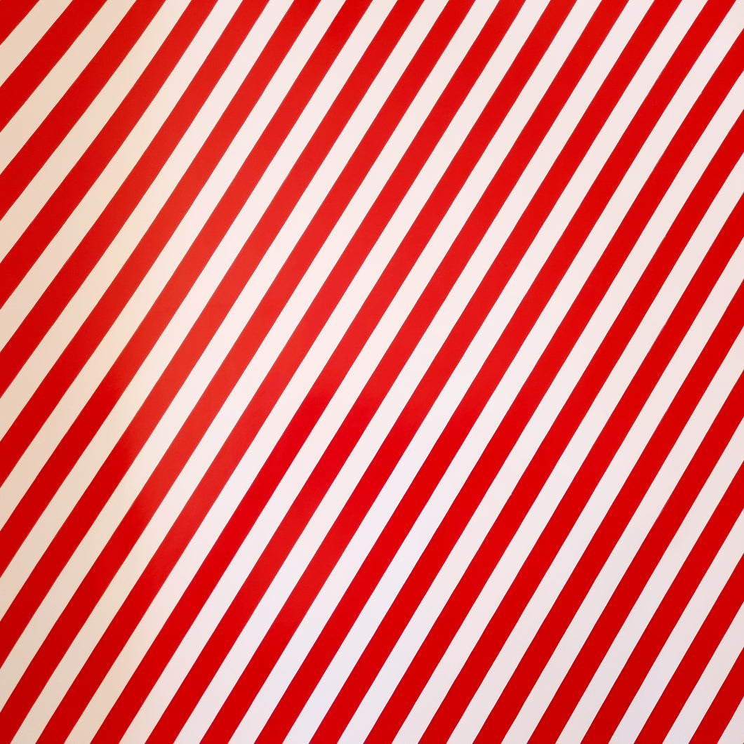 Christmas Wrapping Paper Red and Light Pink Diagonal Stripes 10 Meter