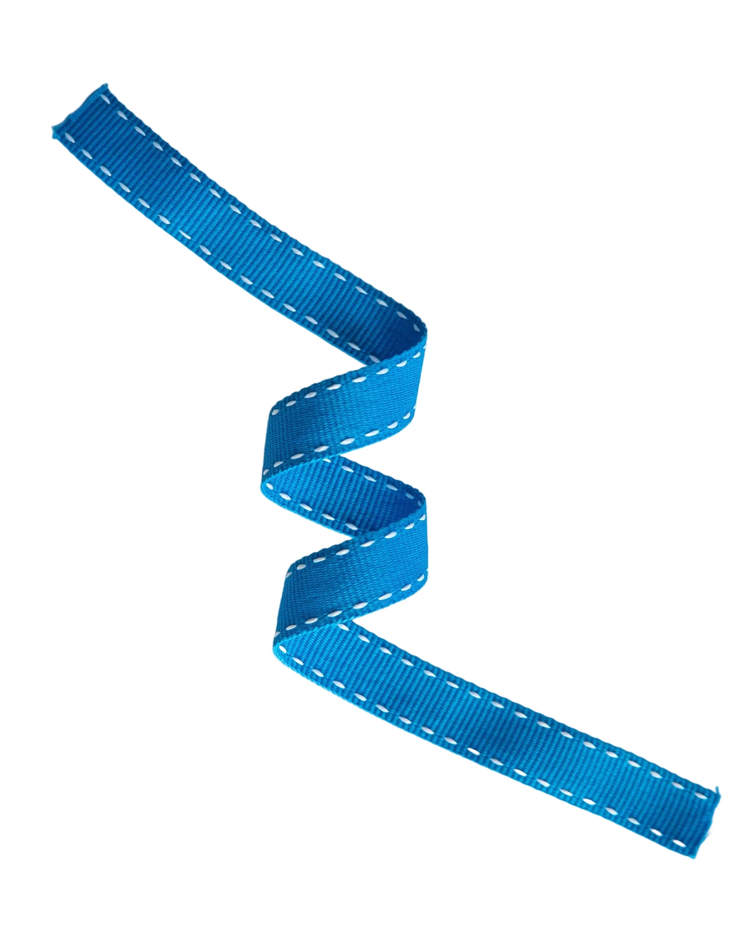 Petersham Ribbon Blue with White Side Stitch
