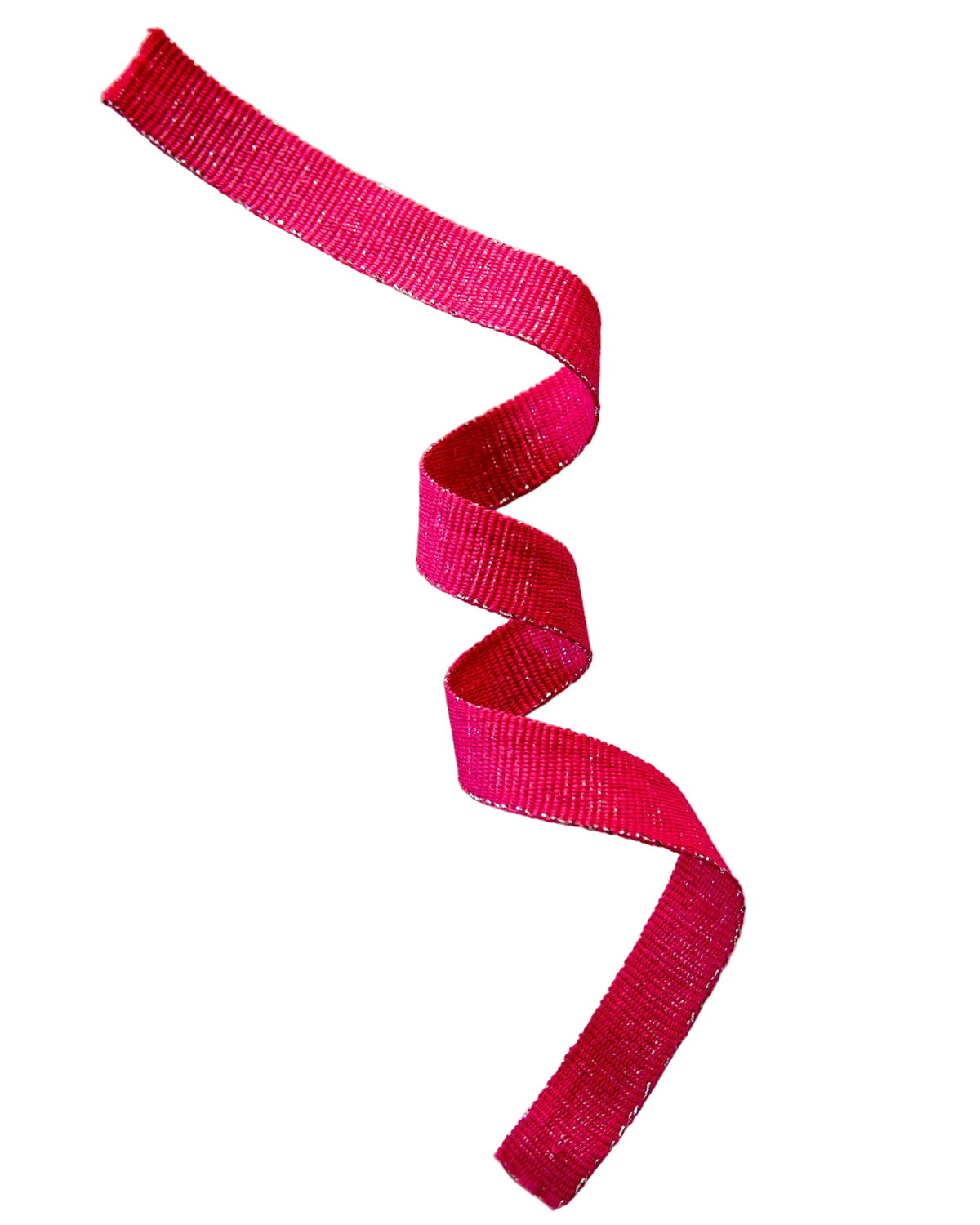 Petersham Ribbon Hot Pink with Silver Lurex