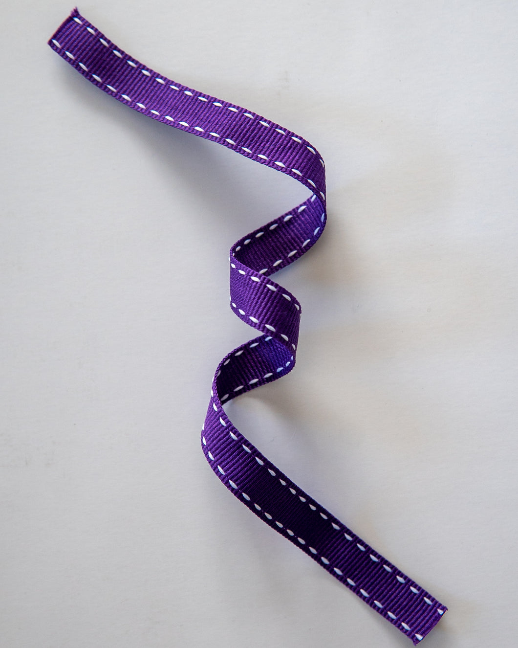 Petersham Ribbon Purple with White Side Stitch