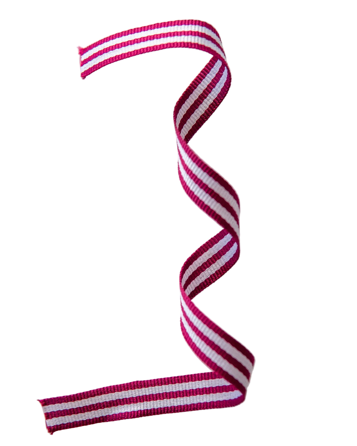 Petersham Ribbon Magenta with White Optical Stripes