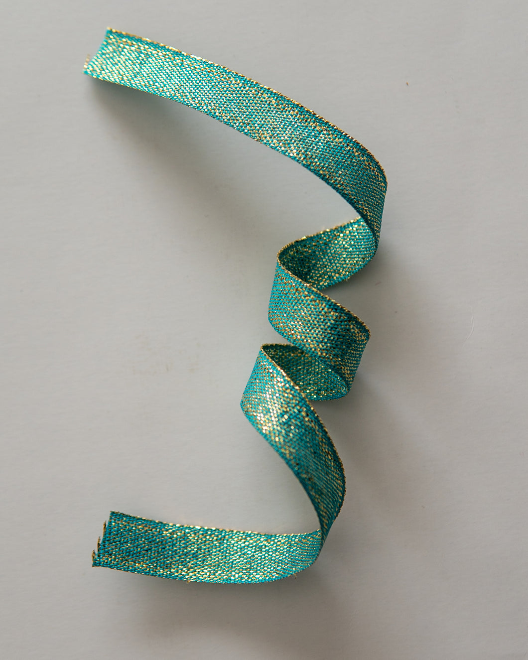Petersham Ribbon Teal with Gold Lurex