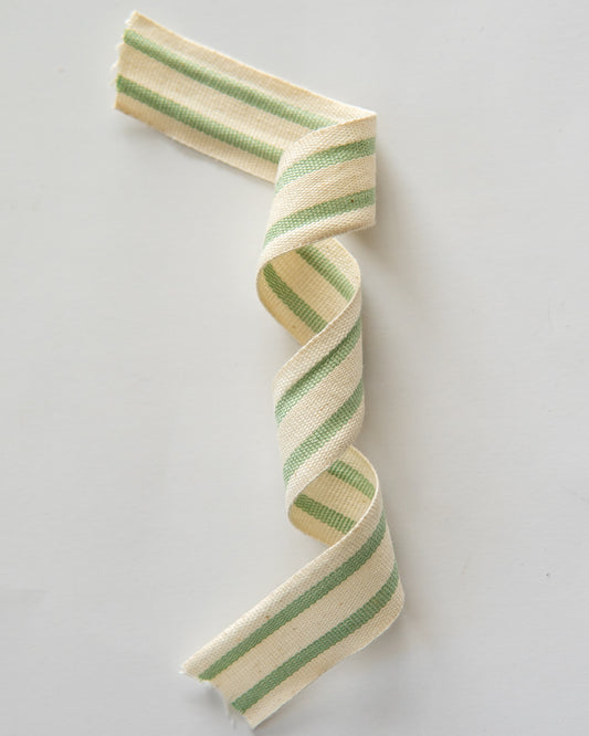 Cotton Fibre with Lime Green Stripes 5 Meter