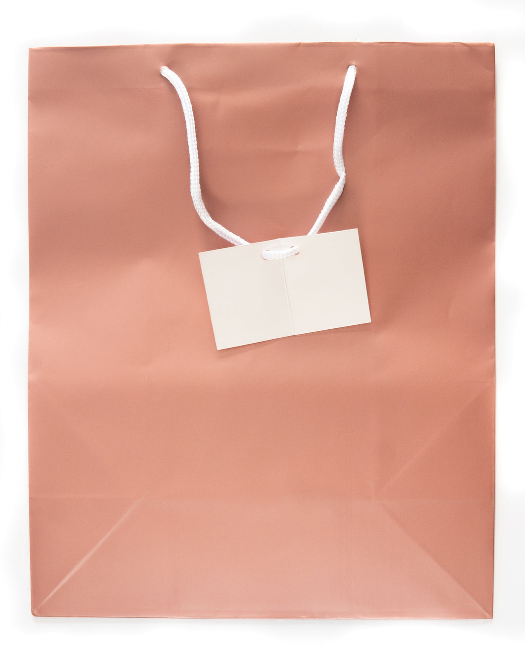 Gift Bag Rose Gold with Cord Handle and Tag