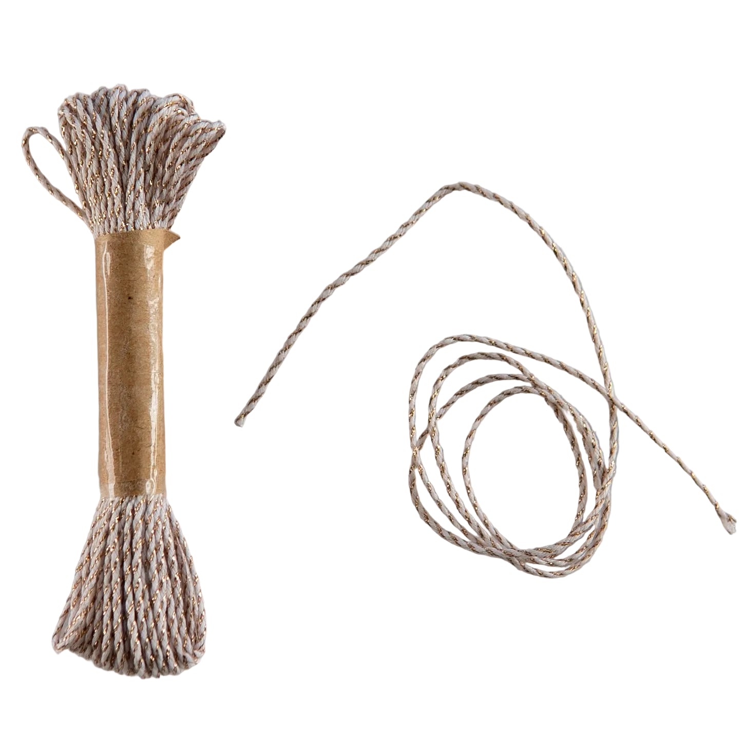 Bakers Twine White with Rose Gold Lurex