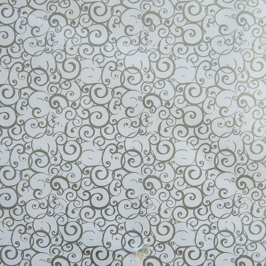 Wrapping Paper White with Silver Curls (10 Meter Roll)