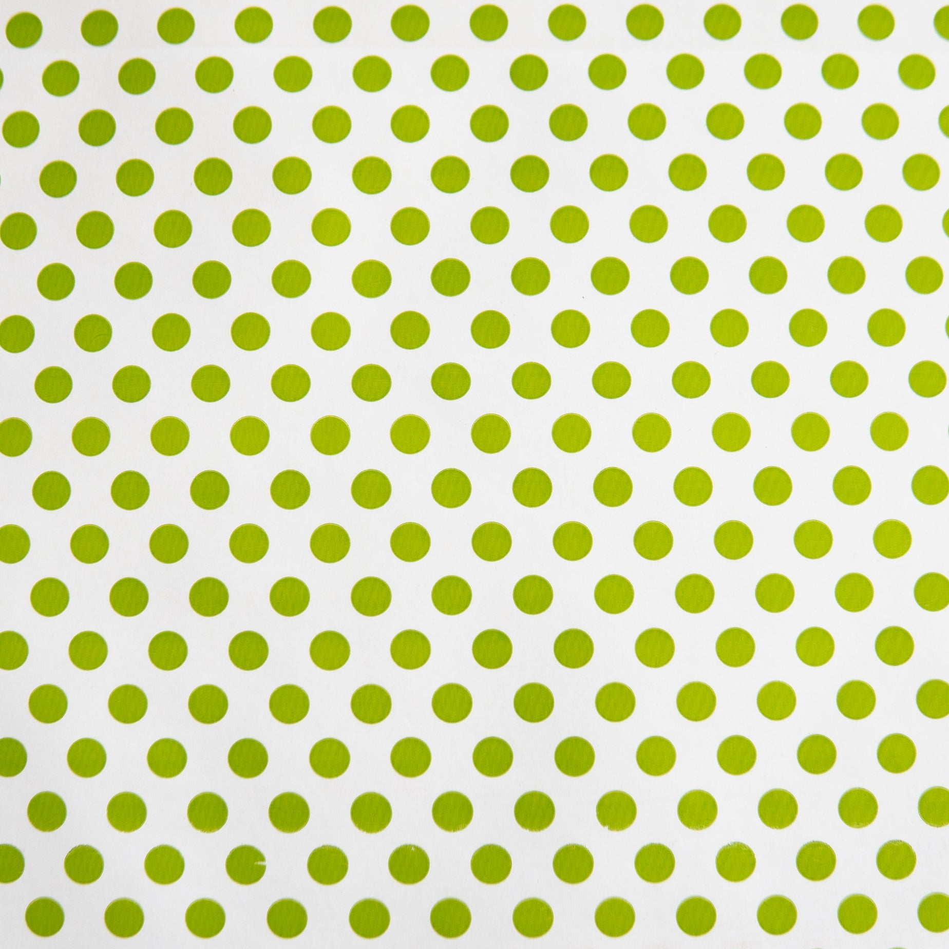 Wrapping Paper White with Green Polka Dots