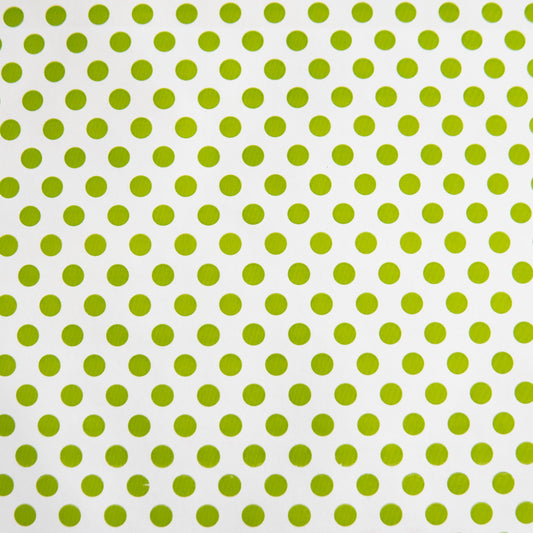 Wrapping Paper White with Green Polka Dots