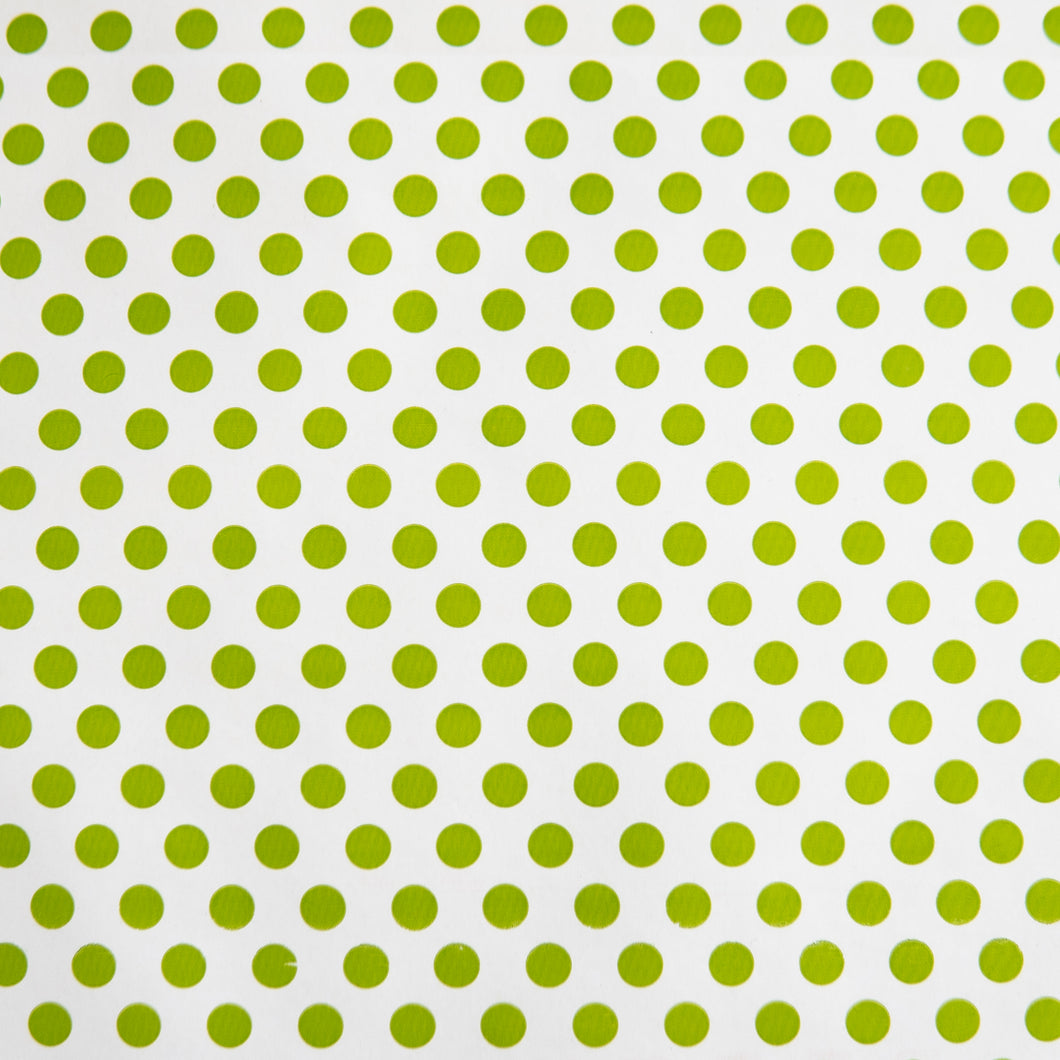 Wrapping Paper White with Green Polka Dots