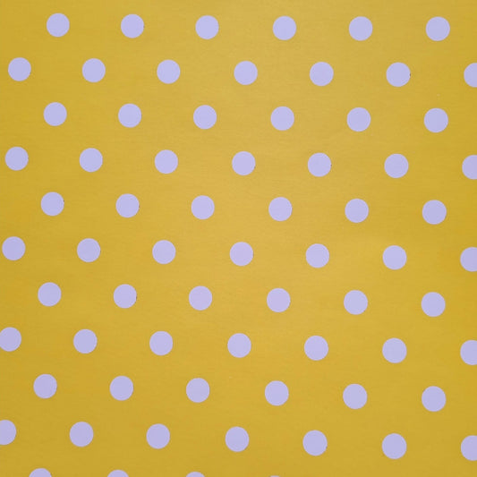 Wrapping Paper Yellow with White Polka Dots (10 Meter Roll)